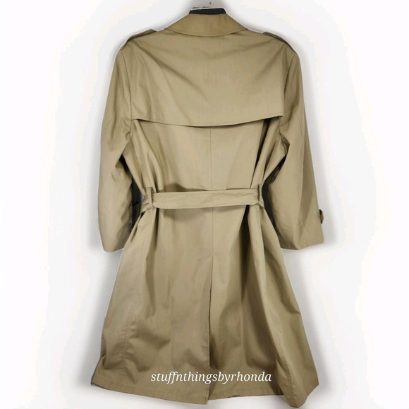Botany 500 Trench Coat /‎ Overcoat Men's 44 Reg Beige/Tan Vintage Winter Rain - Picture 2 of 9